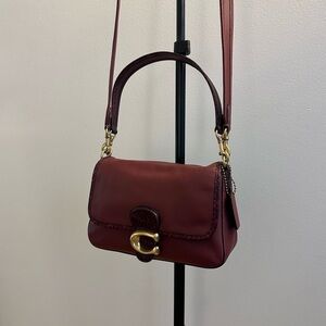 Coach Soft Tabby Burgundy Brass/Wine Snakeskin Shoulder/Crossbody Bag